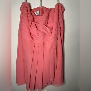 David's Bridal Short Bridesmaid Dress Coral Size 22
